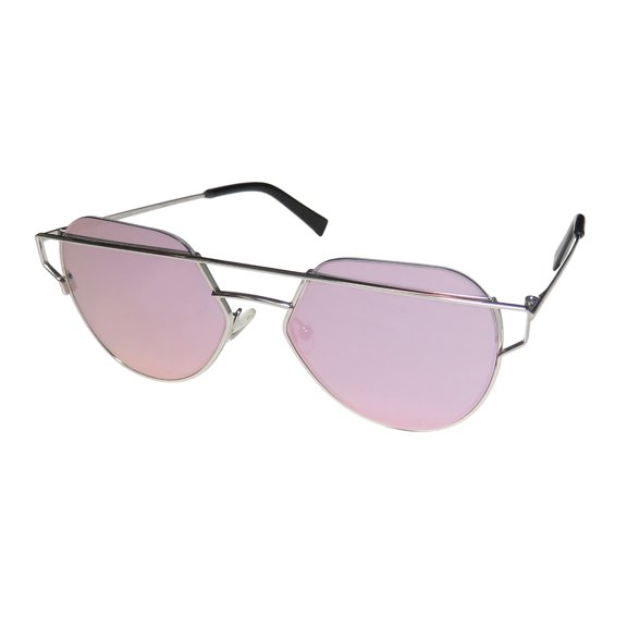 NEW BOB SDRUNK MERCURY WOMENS/LADIES DESIGNER HALF-RIM MIRRORED SILVER AUTHENTIC GLAMOROUS PREMIUM SEGMENT VERY SLIM FRAME MIRRORED LENSES 52-17-145 SUNGLASSES/SUN GLASSES