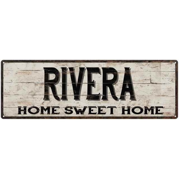 RIVERA Rustic Home Sweet Home Sign Gift 6x18 Metal Decor 106180084059