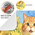thumbnail image 2 of Wobogo Sunflower Smiling Cat Kitchen Drying Mat Heat Resistant Drainage with Non-Slip Rubber Backing Hides Stains Super Absorbent Easy to Clean 16×18in, 2 of 8