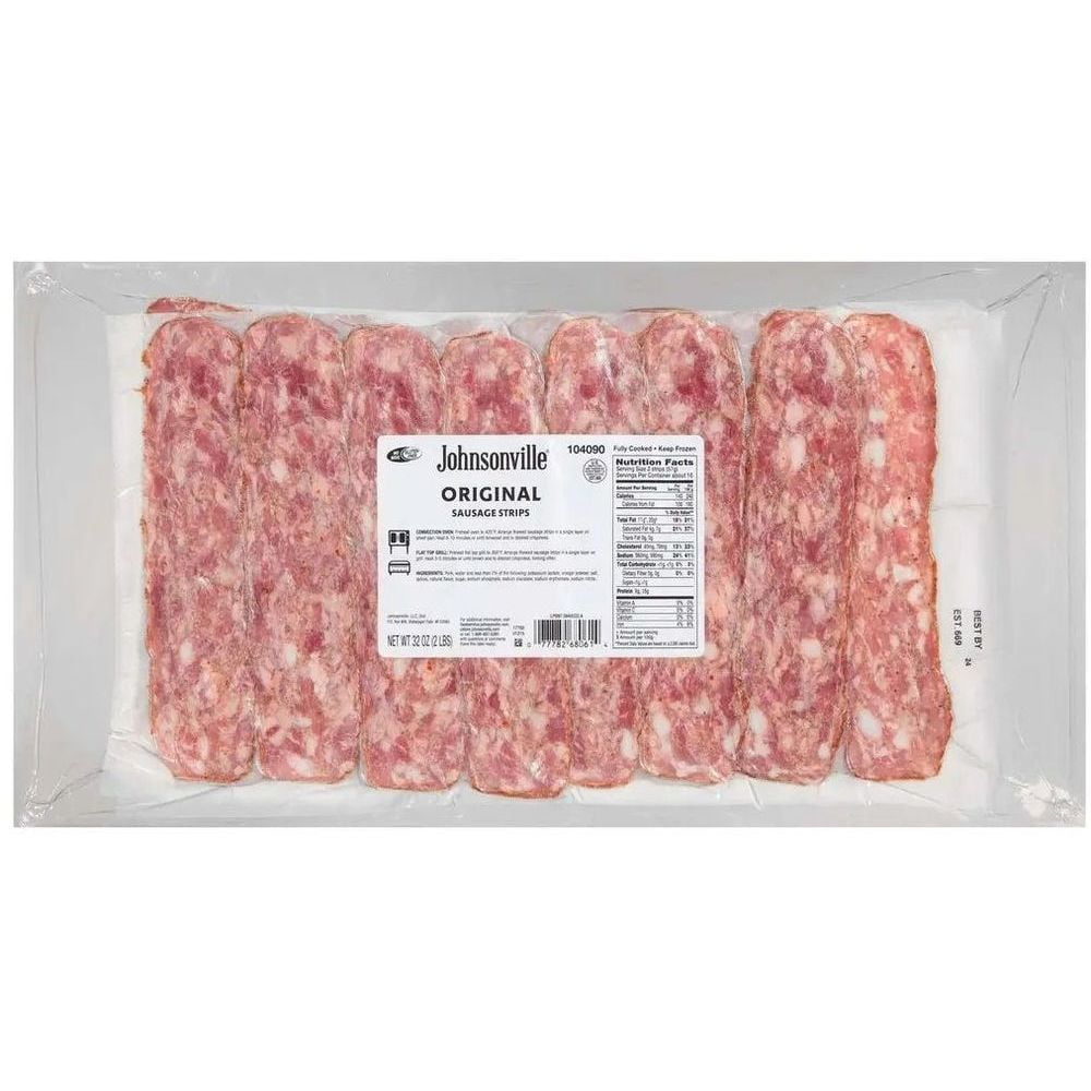 Johnsonville Original Cooked Pork Sausage Strips, 2 Pound 4 per case
