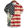 thumbnail image 4 of American Flag Shirts Mens Patriotic Shirt Men Red White and Blue Shirts Fourth of July Shirts Mens Fourth of July Shirts Men's Printing Button Casual Short Sleeve Turndown Collar Blouse Shirt, 4 of 4
