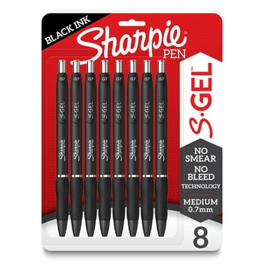 Sharpie S-Gel Gel Pens, Medium Point (0.7mm), Black, 8 Count