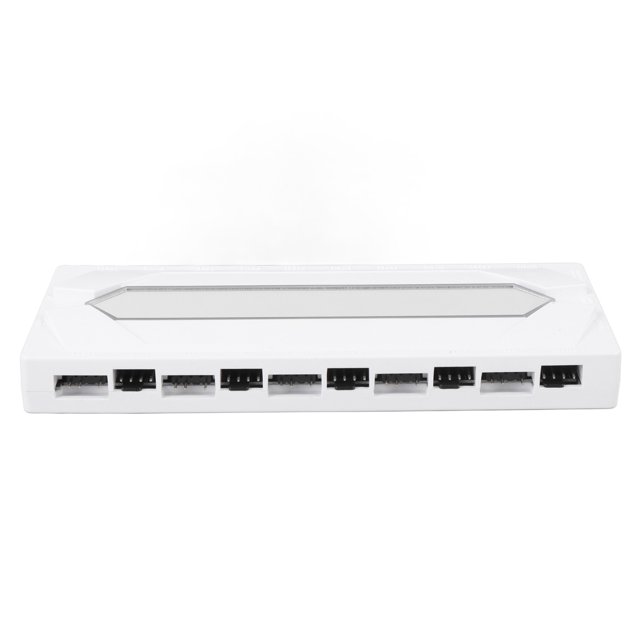 ARGB Splitter PWM Fan Hub, 10 Ports PWM Fan Hub with Controller Splitter 1 to 10 Serial ATA Power Port 5V 3Pin Magnetic Base PC Case Fan Splitter ARGB Controller PC Fans Hub for