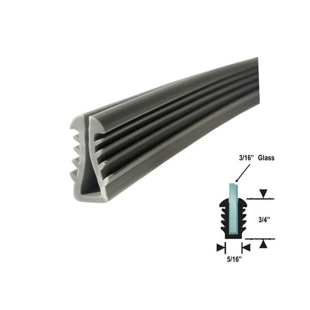 Gordon Glass™ Gray Shower Door Replacement Glazing Vinyl Spline for 3/