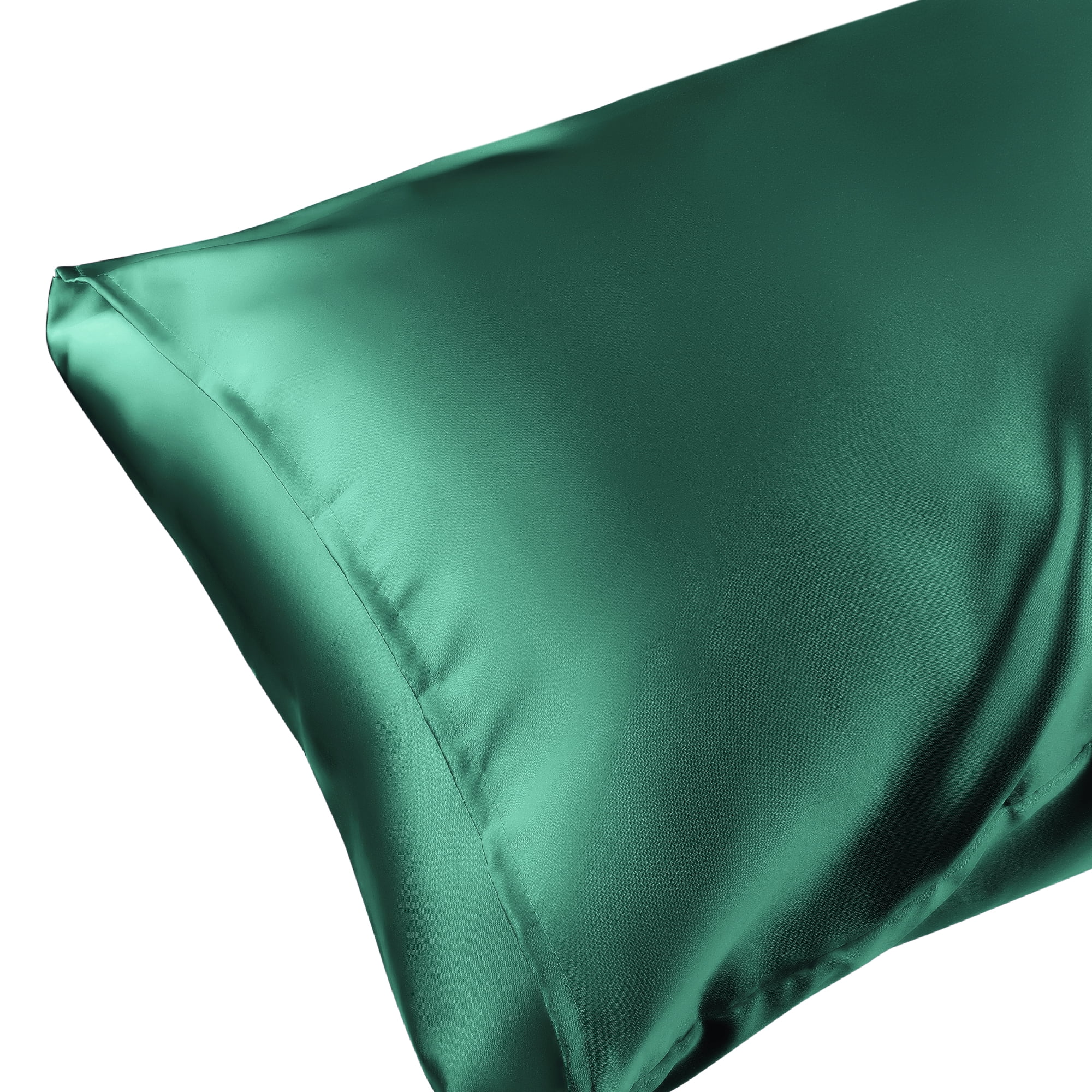 Unique Bargains Envelope Closure Breathable and Soft Satin Pillowcase (2 Count) Green Non-Standard