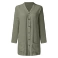 thumbnail image 6 of ASFGIMUJ Women's Open Front Lightweight Cardigan Long Sleeve Button Down Loose Outwear, 6 of 7