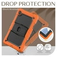 thumbnail image 5 of ELEHOLD for Samsung Galaxy Tab A8 10.5 inch Tablet SM-X200 2022 Ragged Case, Soft Silicone Hard PC Shoulder Strap Built-Kickstand Anti-Drop Shockproof Heavy Duty Protective Cover Case,Orange, 5 of 7