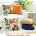 thumbnail image 4 of Creowell Square Cushion Cover Fox Snow Christmas Tree Pillow Cover 24x24in, 4 of 5