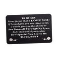 thumbnail image 4 of GUOOL Wallet Insert Card Engraved Insert Note Card Metal Keepsake for Proposal Anniversary Husband Wife Him Her Friends TO MY SON, 4 of 9