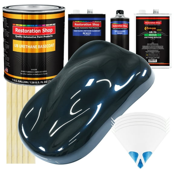Dark Midnight Blue Pearl Gallon URETHANE BASECOAT CLEARCOAT Car Auto Paint Kit