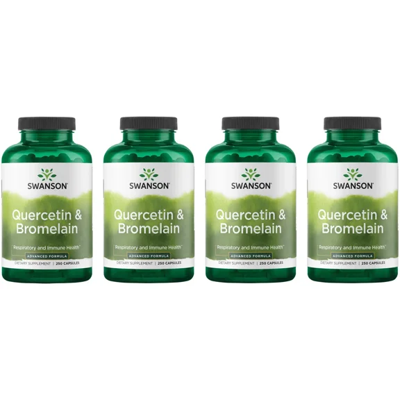 Swanson Quercetin & Bromelain - Advanced Formula 250 Vegan Caps 4 Pack