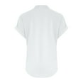 thumbnail image 4 of Women's Side Slit V-Neck Top Button Detail Short Sleeve Modern Casual Tee White XXXL, 4 of 9