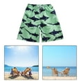 thumbnail image 2 of Beach Shorts Men Summer Beach Swimsuit Polyester Breathable Five Point Summer Shorts Swimming Trunks for Shopping Sports Party River Tracing Green XL, 2 of 8
