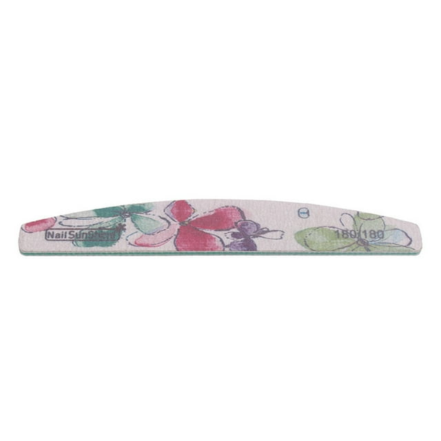 fastboy 180/180 Grit Nail Files Floral Nail Buffer Board Colorful Manicure Polisher Files