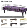 thumbnail image 3 of POLERO Sretch Bench Covers Slipcover Purple Hunting Camo Print Dining Bench Cover with Elastic Band Home Decoration Washable Rectangle Piano Chair Cover for Dining Room, Living Room, 3 of 7