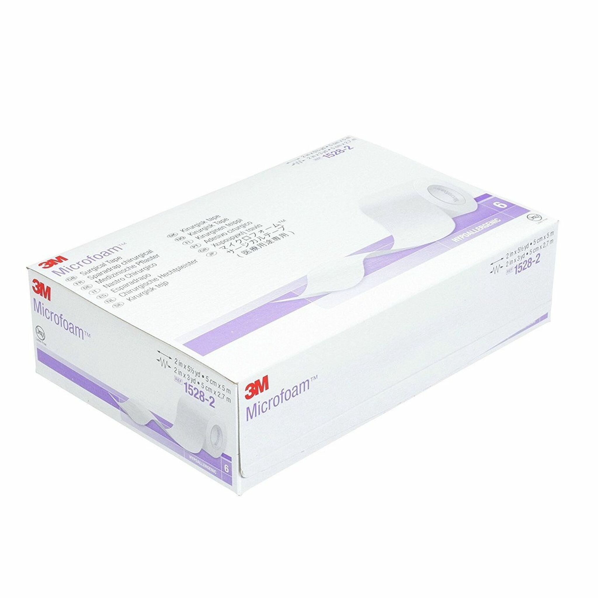 Microfoam Elastic Foam Surgical Tape 1528-2 Box of 6, White
