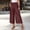 A275 Wine, variant on Linen Loose Fit High Waisted Culottes for Women Cotton Wide Leg Capris Boho Cropped Trousers Summerwear