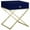 Navy Blue and Gold, variant on Posh Living Brianna 1-Drawer Nightstand with X-Metal Legs in Gray/Chrome