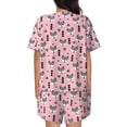 thumbnail image 6 of Daiia Cute Fox Pink Tree Pattern Womens Pajama Sets Short Sleeve Pajamas for Women Sets Soft Lounge Sets Casual Round Neck Sleepwear PJS-X-Large, 6 of 7
