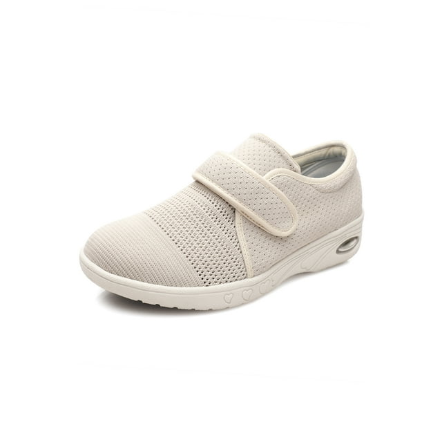 youyun Women's Diabetic Shoes with Velcro Wide for Elerly Women Walking