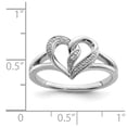 thumbnail image 4 of Sterling Silver Rhodium Plated Diamond Heart Ring, 4 of 6