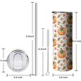 thumbnail image 5 of 20oz Happy Thanksgiving Day Skinny Tumblers Stainless Steel Tumbler with Lid and Straw,Vacuum Insulated Double Wall Travel Tumbler Cups with Cleaning Brush for Coffee,Tea, 5 of 6