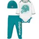 thumbnail image 1 of Gerber NFL Conjunto de 3 piezas de mono con pantalón y gorra para niño Miami Dolphins 0-3 meses, 1 of 1