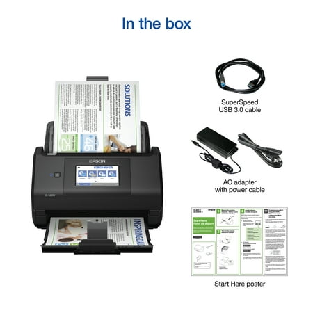 Epson - WorkForce ES-580W Wireless Duplex Touchscreen Desktop Document Scanner