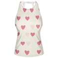 thumbnail image 3 of Women's Printed Tankini Top - High Elasticity Slim-Fit Swimsuit with Removable Straps & Cups, Perfect for Beach & Pool Parties，Pink Hearts, 3 of 7