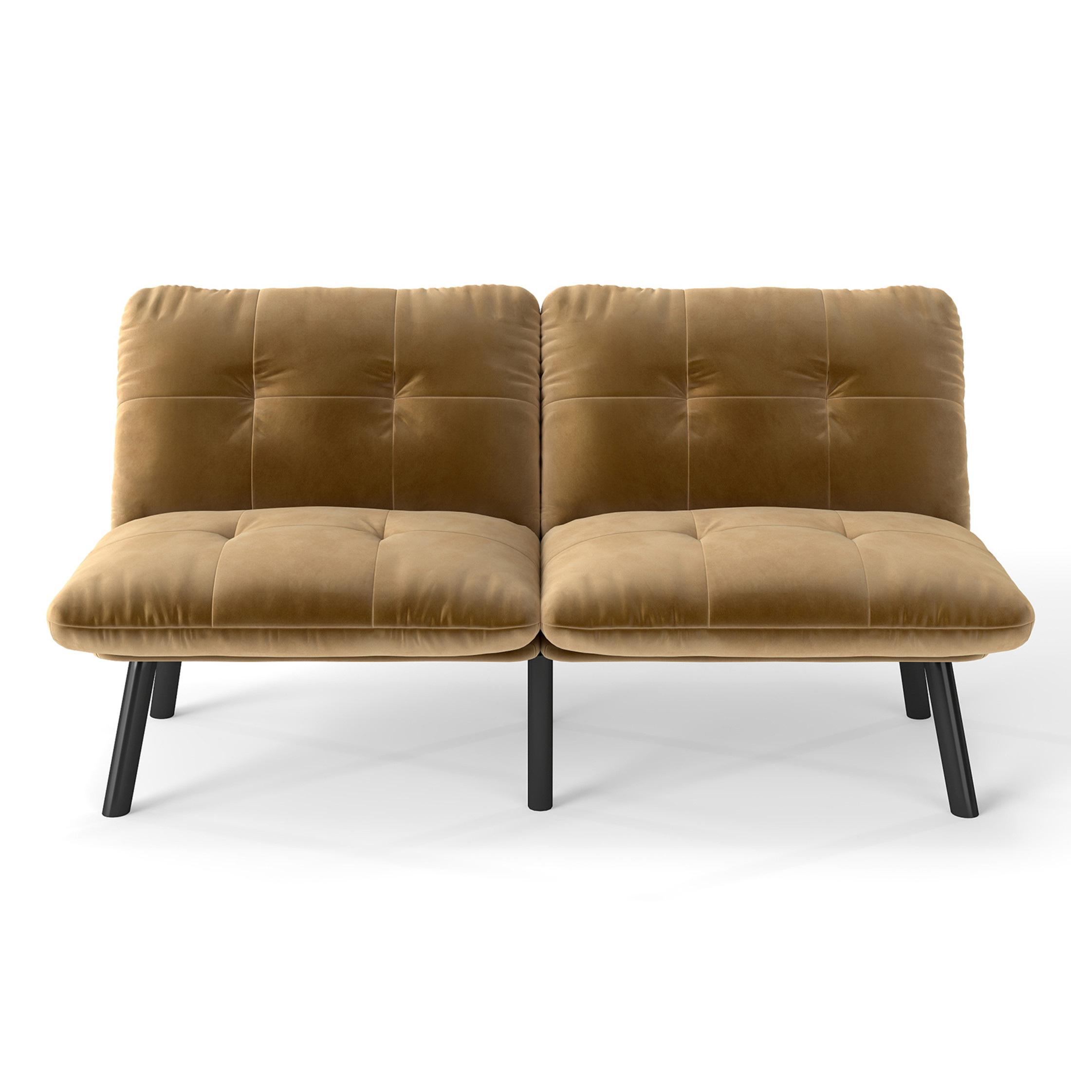 Noble House Convertible Folding Modern Sofa Bed, Velvet Upholstered Twin Sleeper Couch for Small Spaces, Brown