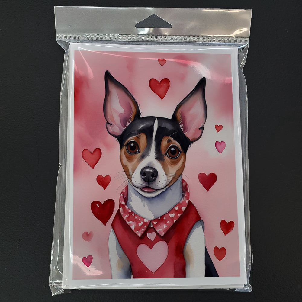 Rat Terrier My Valentine Greeting Cards Pack of 8 7 in x 5 in