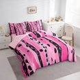 thumbnail image 3 of Manfei Leopard Cheetah Print Bedding Comforter Set 7 Pieces for Teen, Modern Fashion Full Bedding Set, Chic Stripes Polkadots Reversible Fitted Sheet Flat Sheet, Lightweight Room Decor, 3 of 7