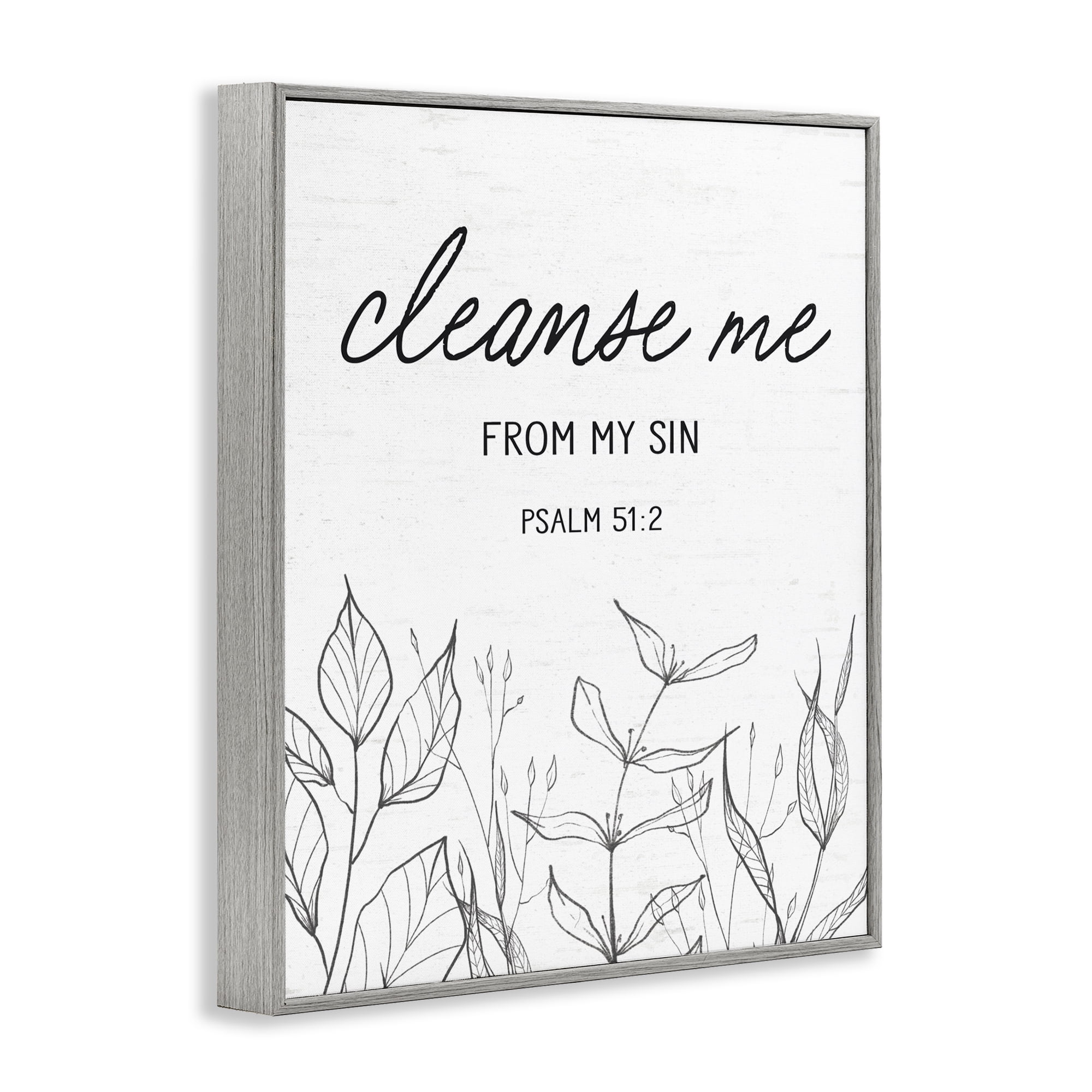 Cleanse Me From Sin Gray Framed Giclee Art, design by Lettered and Lined