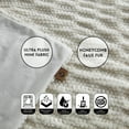 thumbnail image 3 of Inspired Home Zaira Knit Throw Extra Soft, Silk Touch 50"x60", Ivory, 3 of 6