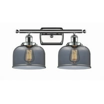 916-2W-PC-G73-Innovations Lighting-Bell - 2 Light Bath Vanity In Industrial Style-11 Inches Tall and 18 Inches Wide-Polished Chrome Finish-Light Smoke