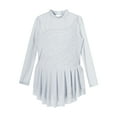 thumbnail image 3 of vastwit Girls Figure Ice Skating Dance Dress Long Sleeve Rhinestone Mesh Splice Mock Neck Leotards White 16, 3 of 5