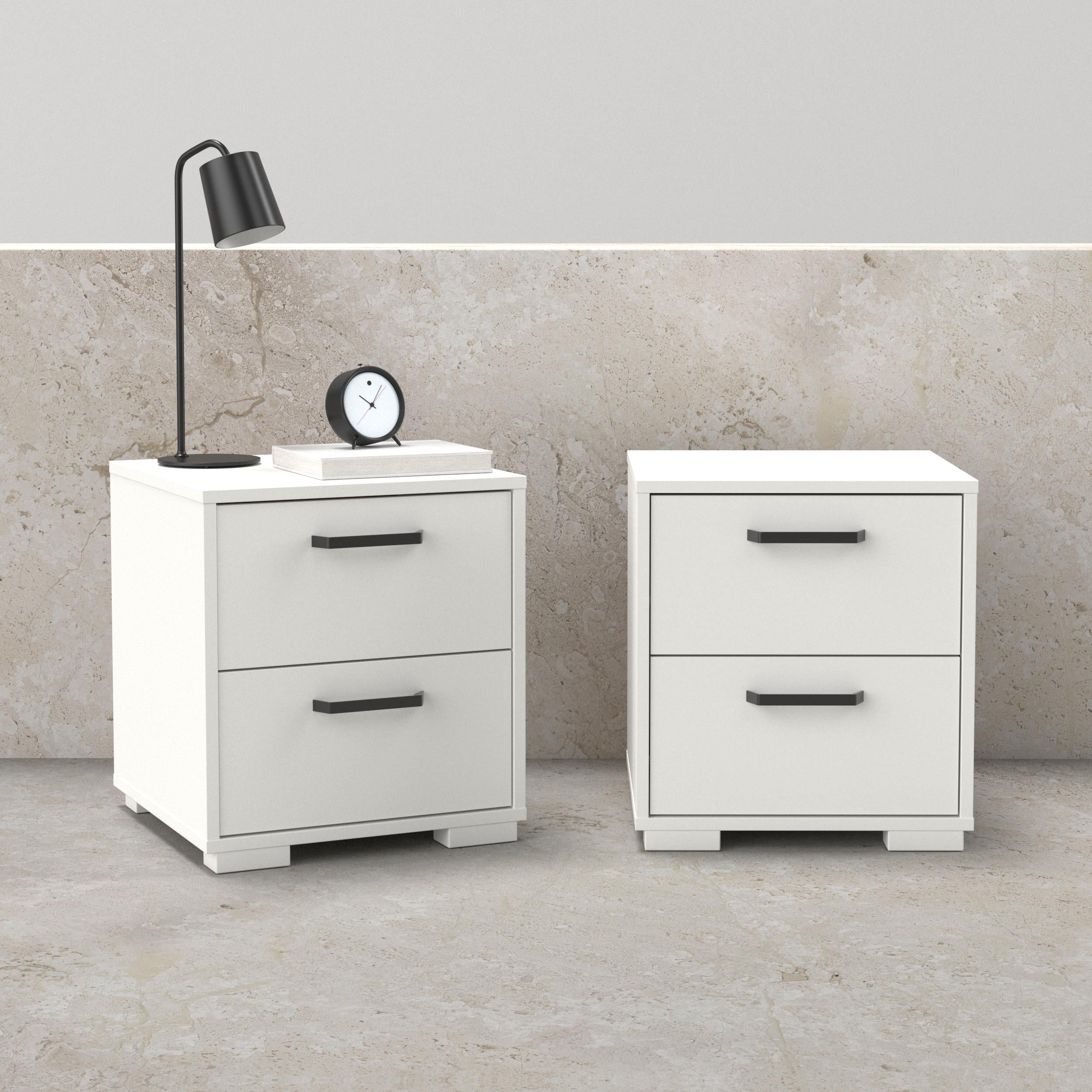 Tvilum Sofia 2 Drawer White Nightstand - Set of 2