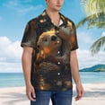 thumbnail image 2 of Lsque Adorable Otter Pair Hug pattern Hawaiian Shirt for Men, Unisex Summer Beach Casual Short Sleeve Button Down Shirts-X-Large, 2 of 9