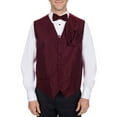 thumbnail image 1 of Men's Solid Fomal Vest, Bow Tie, & Hanky Burgundy for Tuxedo and Suit, 1 of 1