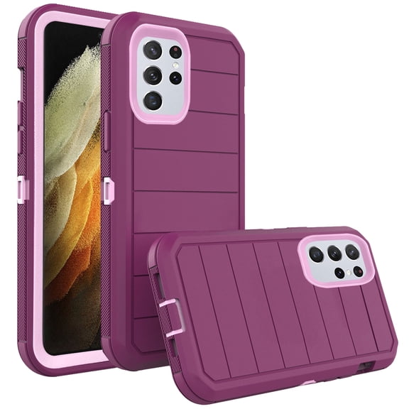Asuwish Compatible with Samsung Galaxy S21 Ultra 5G Phone Case Hybrid Rugged Shockproof Hard Protective Drop Proof Full Body Heavy Duty Mobile Cell Cover for S21ultra 21S 21U 21ultra Women Men Purple