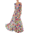 thumbnail image 2 of Tempura Women' s Boho Maxi Dress Tropical Floral Sundress Long Sleeve Loose Dresses Beach Dress, 2 of 5