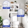 thumbnail image 5 of ModFusion 61" Height Over the Toilet Bathroom Space Saver Storage Cabinet, 4-Shelf, White, 5 of 10