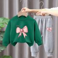 thumbnail image 2 of NOLDARES Toddler Baby Boy Fall Winter Outfit Striped Animal Printed Long Sleeve Sweatshirt Elastic Waist Pants 2Pcs(T283-Dark Green), 2 of 5