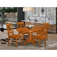 thumbnail image 4 of East West Furniture Portland 5-piece Wood Dining Set in Saddle Brown, 4 of 5