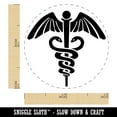 thumbnail image 2 of Caduceus Health Medical Symbol Self-Inking Rubber Stamp Ink Stamper - Orange Ink - Mini 1/2 Inch, 2 of 7