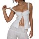thumbnail image 1 of Gibobby Mujeres Casual Sexy Color Sólido Kink Decoración Camisola Dentro Chaleco(Blanco,CH), 1 of 5