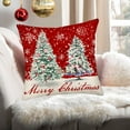 thumbnail image 3 of Merry Christmas Tree Throw Pillow Covers 18x18 Inch Red White Snowflake Winter Holiday Pillow Case Jingle Bells Farmhouse Decorations Cushion Cover for Sofa Couch, 3 of 6