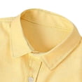 thumbnail image 4 of UACY Boys Linen Button Down Dress Shirt Kids Long Sleeve Shirts Tops School Uniform Shirt for Toddlers Teen (Yellow, 18-24 Months), 4 of 6