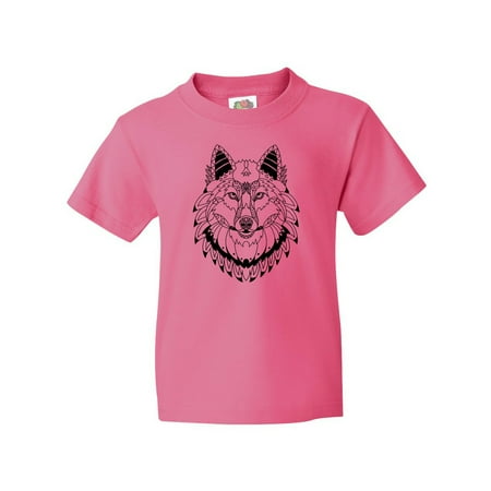 Inktastic Tribal Wolf Head Youth T-Shirt