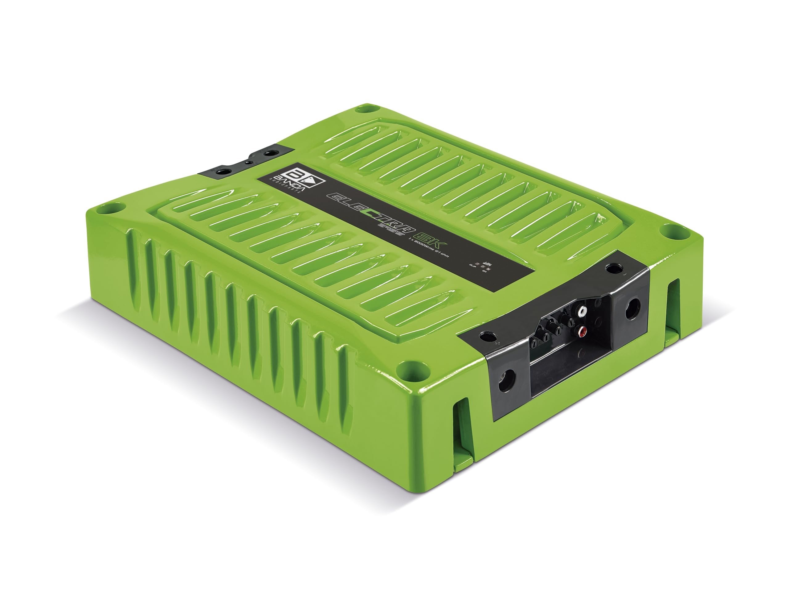 BANDA ELEC8K1GREEN Electra Bass 8K Car Audio Amplifier Module 1 Ohm - 8000 Wrms Adjustable Bass Boost LED Indicator Sound Specialization - Green